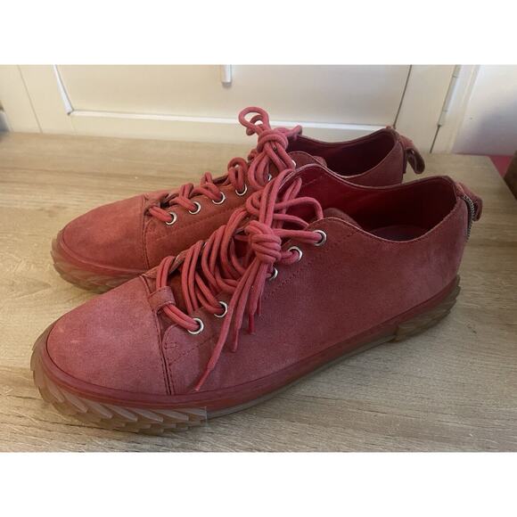 GIUSEPPE ZANOTTI Blabber Velour Low-Top Sneakers Sz US 13 EU 46 Red Suede